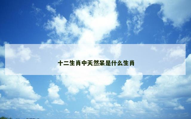 十二生肖中天然呆是什么生肖