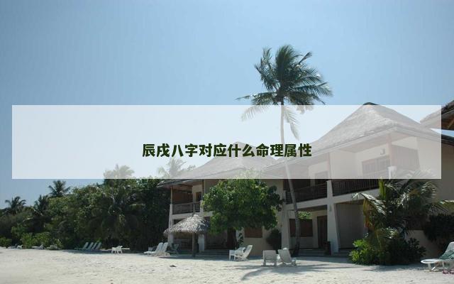 辰戌八字对应什么命理属性