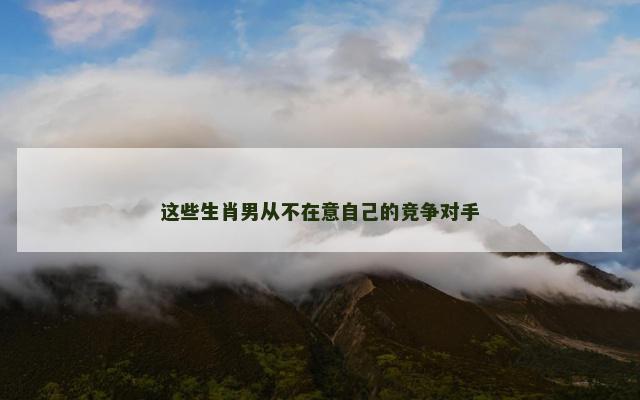 这些生肖男从不在意自己的竞争对手