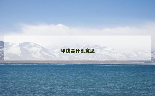 甲戌命什么意思