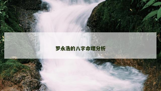 罗永浩的八字命理分析