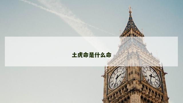 土虎命是什么命