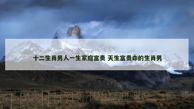 十二生肖男人一生家庭富贵 天生富贵命的生肖男