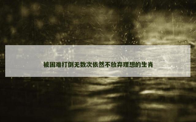 被困难打倒无数次依然不放弃理想的生肖