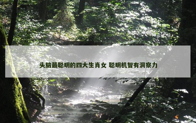 头脑最聪明的四大生肖女 聪明机智有洞察力