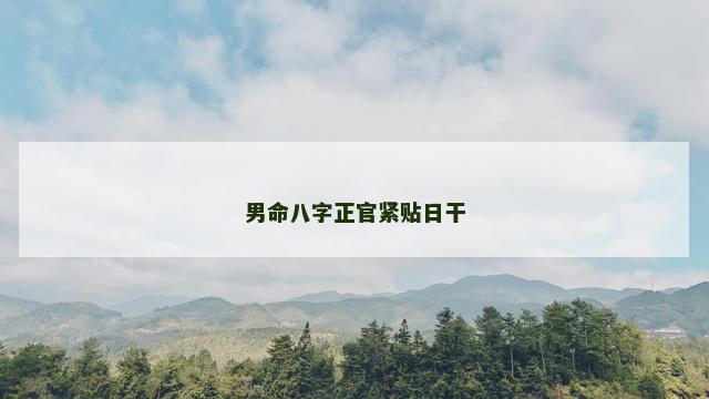 男命八字正官紧贴日干