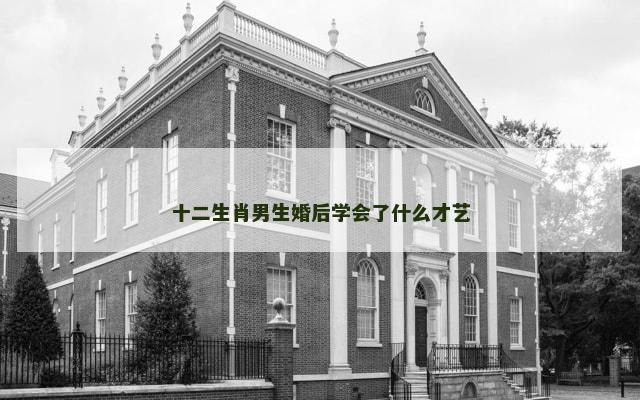十二生肖男生婚后学会了什么才艺