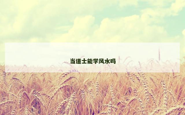 当道士能学风水吗
