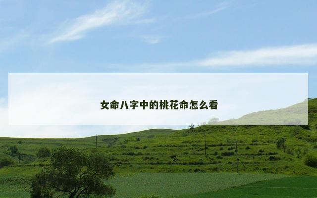 女命八字中的桃花命怎么看