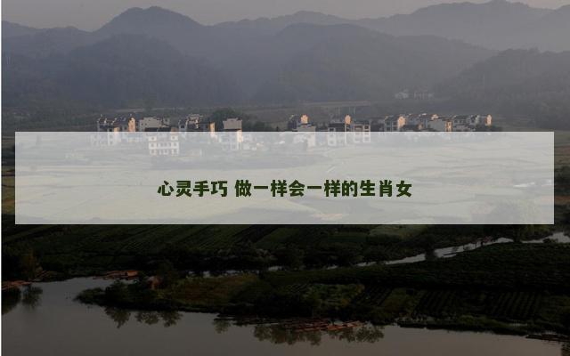 心灵手巧 做一样会一样的生肖女