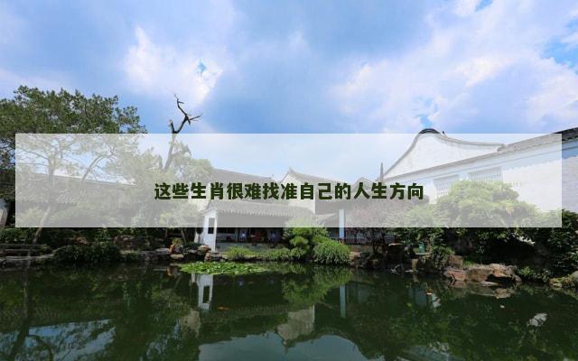 这些生肖很难找准自己的人生方向
