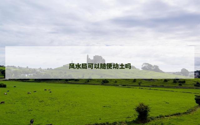 风水局可以随便动土吗