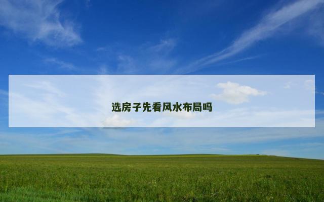 选房子先看风水布局吗