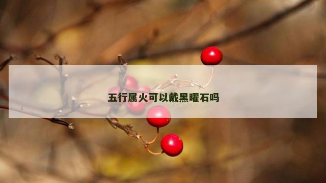五行属火可以戴黑曜石吗