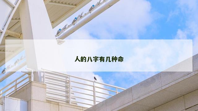人的八字有几种命
