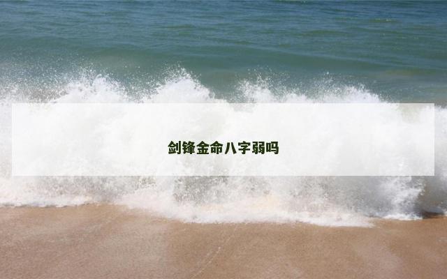 剑锋金命八字弱吗
