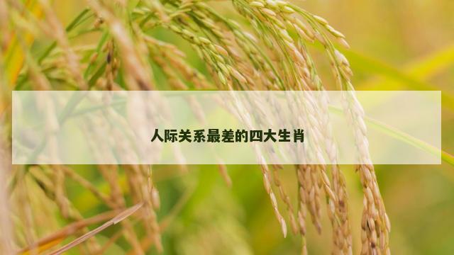 人际关系最差的四大生肖