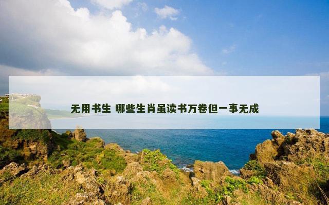 无用书生 哪些生肖虽读书万卷但一事无成