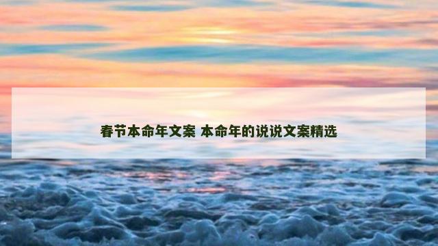 春节本命年文案 本命年的说说文案精选