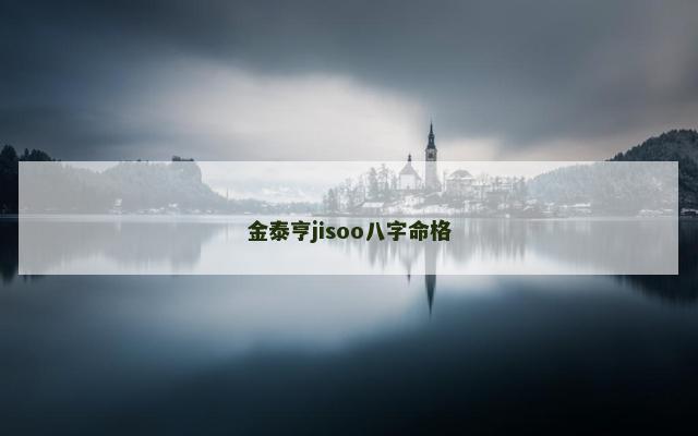 金泰亨jisoo八字命格