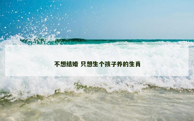 不想结婚 只想生个孩子养的生肖
