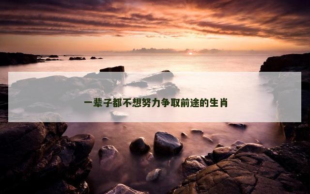 一辈子都不想努力争取前途的生肖