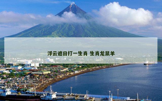 浮云遮日打一生肖 生肖龙鼠羊