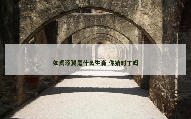 如虎添翼是什么生肖 你猜对了吗