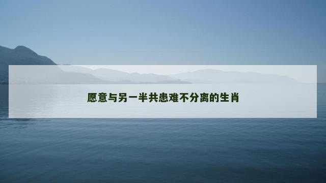 愿意与另一半共患难不分离的生肖