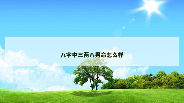 八字中三两八男命怎么样