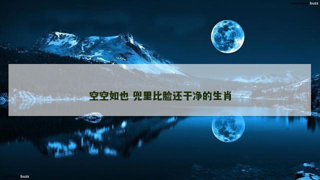 空空如也 兜里比脸还干净的生肖