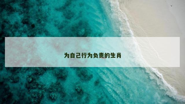 为自己行为负责的生肖
