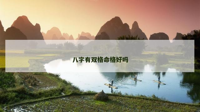 八字有双格命格好吗