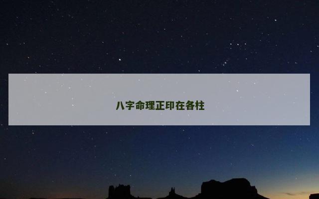 八字命理正印在各柱