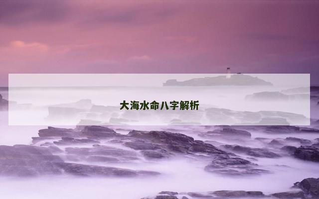 大海水命八字解析