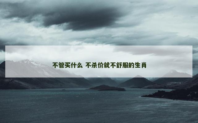 不管买什么 不杀价就不舒服的生肖