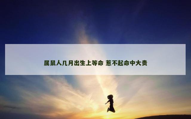 属鼠人几月出生上等命 惹不起命中大贵
