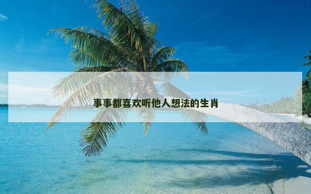 事事都喜欢听他人想法的生肖