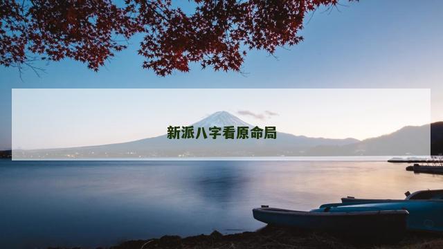 新派八字看原命局