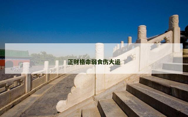 正财格命弱食伤大运