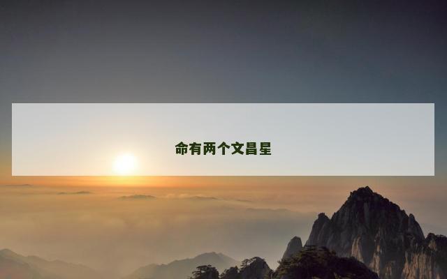 命有两个文昌星