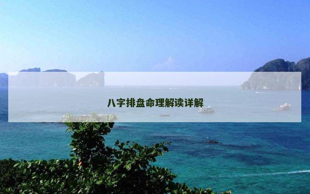 八字排盘命理解读详解