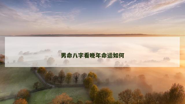 男命八字看晚年命运如何