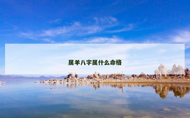 属羊八字属什么命格
