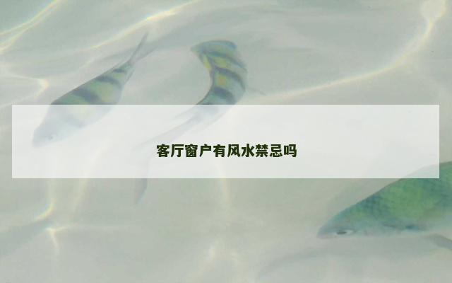 客厅窗户有风水禁忌吗