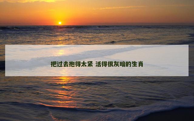 把过去抱得太紧 活得很灰暗的生肖