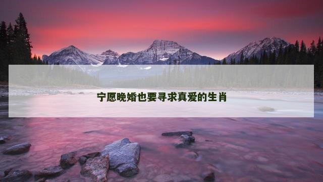 宁愿晚婚也要寻求真爱的生肖