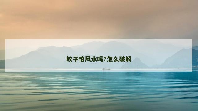 蚊子怕风水吗?怎么破解