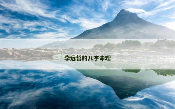 李远哲的八字命理