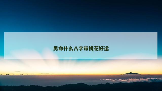 男命什么八字带桃花好运